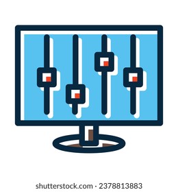 Frequency Vector Thick Line Filled Dark Colors Icons For Personal And Commercial Use.
