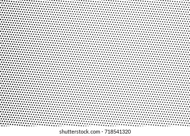 Frequent black on white dotted halftone vector image. Halftone pattern. Black ink dot ornament. Horizontal dotted print. Vintage halftone gradient. Pop art dotted texture. Halftone banner template