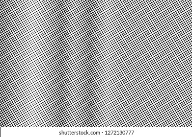 Frequent dotted texture. Black white dotted halftone vector background. Abstract dotted gradient. Vintage effect overlay. Ink dot pattern. Monochrome halftone texture. Industrial perforated surface