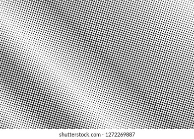 Frequent dotted texture. Black and white dotted halftone vector background. Subtle dotted gradient. Vintage effect graphic decor. Retro dotted overlay. Monochrome halftone texture. Perforated surface