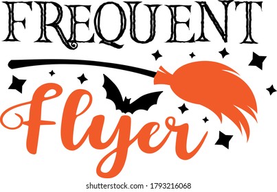 Frequent Flyer Quote. Broom And Bats Vector