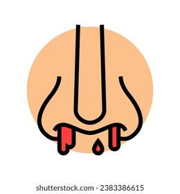 frequent nosebleeds disease symptom color icon vector. frequent nosebleeds disease symptom sign. isolated symbol illustration
