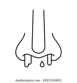 frequent nosebleeds disease symptom line icon vector. frequent nosebleeds disease symptom sign. isolated contour symbol black illustration