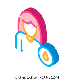 Häufig Urin Symptomp Schwangerschaft, isometrisches Zeichen. farbige einzelne Symbolillustration
