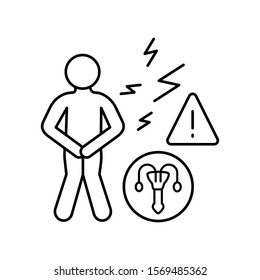 Frequent urination urethra icon. Simple line, outline vector of urology icons for ui and ux, website or mobile application on white background