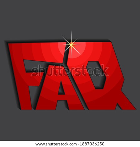 frequently asked questions abbreviation. vector lettering with unique angular beautiful letters with shadow and bright glare