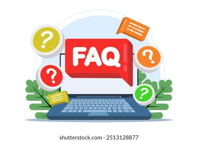 frequently asked questions concept, Business FAQ, Frequently asked questions about exclamation mark and question mark Question and answer metaphor, discussion to get solution for every problem.