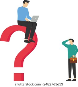 Frequently Asked Questions Concept, Character Showing People Standing Near Exclamation Mark And Question Mark, Suitable for landing page, ui, web, app intro card, editorial, flyer, Vector Illustration