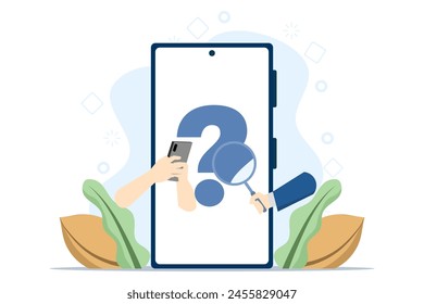 frequently asked questions concept. customer service, contact us, FAQ concept for landing page, mobile app, web banner, infographic, vector template flat illustration on white background.