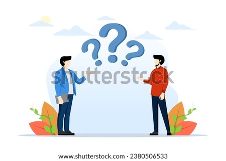 Frequently asked questions concept, people around question mark, suitable for web design, banner, mobile app, landing page, flat vector illustration on white background.