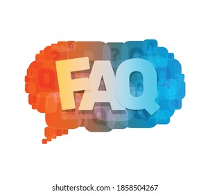 Häufig gestellte Fragen Konzept. 
Frag- und Antwortsymbole, die eine Redeblase bilden. Vektorgrafik.
