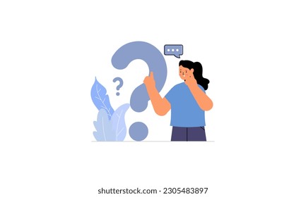 Frequently asked questions concept. Question answer metaphor. Vector illustration background