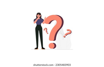 Frequently asked questions concept. Question answer metaphor. Vector illustration background