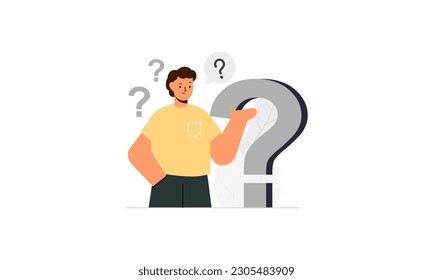 Frequently asked questions concept. Question answer metaphor. Vector illustration background