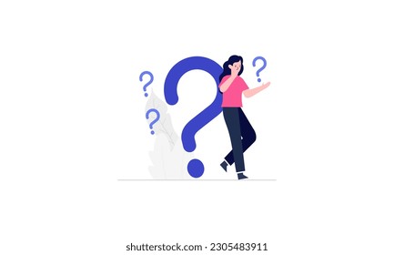 Concepto de preguntas frecuentes. La metáfora de la respuesta a la pregunta. Fondo de la ilustración del vector