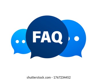 Frequently asked questions FAQ banner. Computer with question icons. Vector illustration.