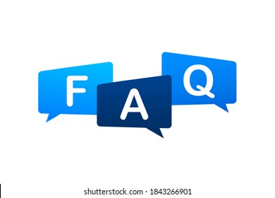 Frequently asked questions FAQ banner. Computer with question icons. Vector stock illustration.