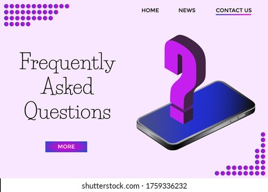 Concepto de preguntas frecuentes (FAQ). Ilustración vectorial. Adecuado para páginas de aterrizaje o banner web.