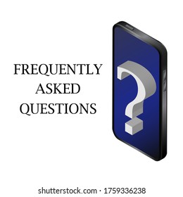 Concepto de preguntas frecuentes (FAQ). Ilustración vectorial. Adecuado para páginas de aterrizaje o banner web.