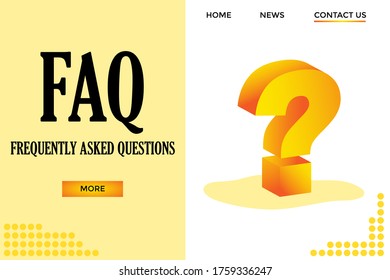 Frequently asked questions (FAQ) concept. Vector illustration. Suitable for landing pages or web banner.