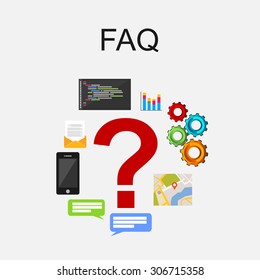 Frequently Asked Questions FAQ concept illustration concept. Online support concept.