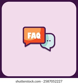 Frequently Asked Questions Icon Design: Modern Chat Bubbles