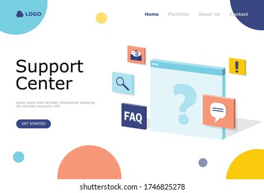 Preguntas más frecuentes Concepto de Ilustración vectorial , Adecuado para página de inicio web, ui, aplicación móvil, diseño editorial, volante, banner y otras ocasiones relacionadas
