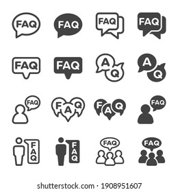 Frequently asked questions,faq icon set,vector and illustration