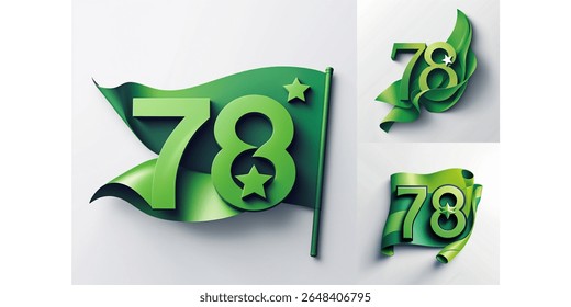 It is frequently depicted with flowing green fabric or ribbon-like shapes, sometimes incorporating stars, which evoke the imagery of a flag.