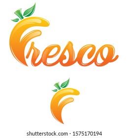 fresco food and fruits logo design 
