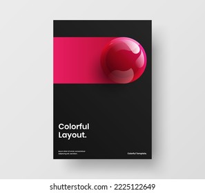 Fresh 3D balls leaflet concept. Geometric corporate identity design vector illustration.