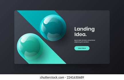 Nuevo concepto de sitio web de bolas 3D. Increíble diseño de vector de diseño de informes anuales.