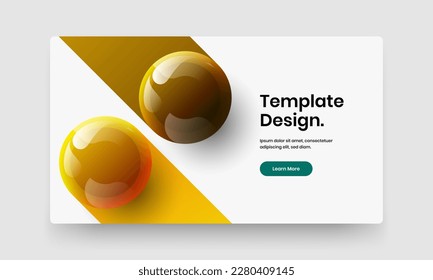 Ilustración del informe anual sobre esferas 3D nuevas. Plantilla de vector de diseño de identidad de empresa Vivid.