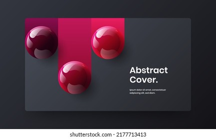 Fresh 3D spheres brochure layout. Colorful company cover design vector concept.