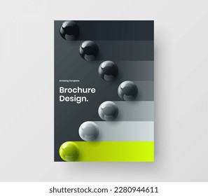 Fresh 3D spheres flyer illustration. Vivid catalog cover vector design concept.