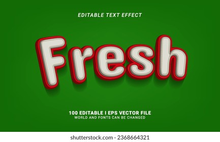 fresh 3d style text effect