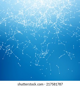 Fresh abstract background. Connecting dots with lines