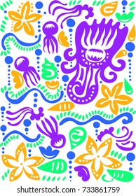 Fresh abstract colorful vector background. Can be used for fabric, tile, craft paper, web page background, surface textures. 