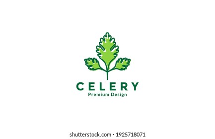  fresh abstract green celery leaf logo design vector icon symbol illustration