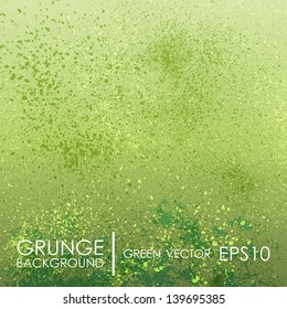 Fresh abstract grunge background. Vector green texture