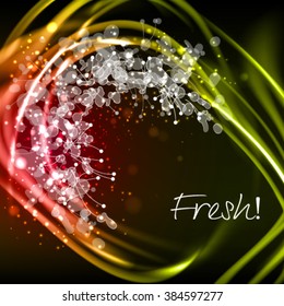 Fresh abstract vector background. Flower shiny spring frame