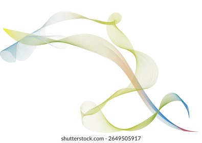 Fresh abstract wave in green and blue tones with flowing lines on white background. Perfect for eco-tech, organic branding, or modern nature-inspired visuals