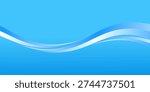 Fresh air flow or cold wind wave with snowflakes or snow motion effect, vector light blue background. Fresh cool air flow or wind stream for AC conditioner, purifier or fresh climate technology. EPS 10