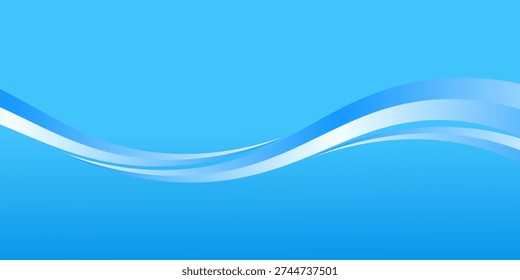Fresh air flow or cold wind wave with snowflakes or snow motion effect, vector light blue background. Fresh cool air flow or wind stream for AC conditioner, purifier or fresh climate technology. EPS 10