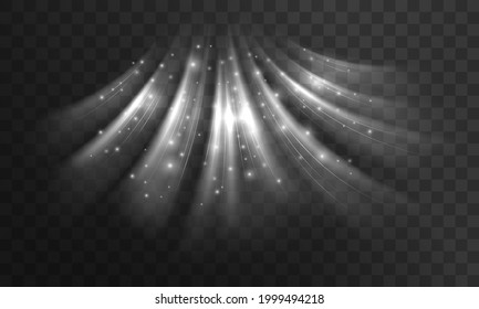 Fresh air flow from the conditioner. Sparkling light effect with white rays. Imitation cold wind or frost - Shutterstock ID 1999494218