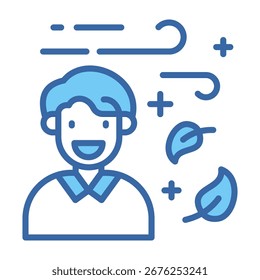 Fresh Air Icon Blue Vector Illustration