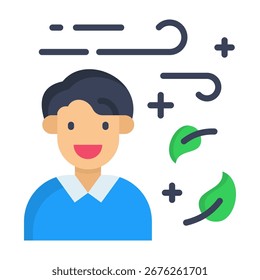 Fresh Air Icon Flat Vector Illustration
