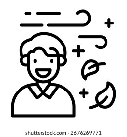 Fresh Air Icon Line Vector Illustration