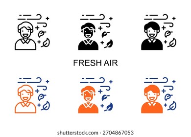 Icono de aire fresco Multi Style Ilustración vectorial