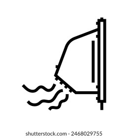 fresh air intake ventilation line icon vector. fresh air intake ventilation sign. isolated contour symbol black illustration